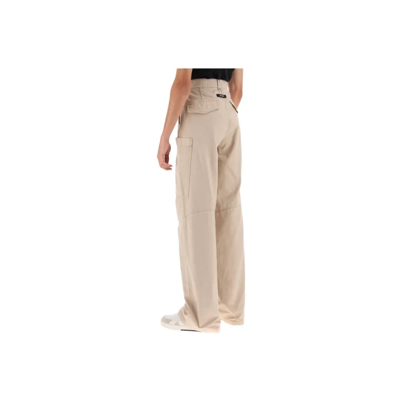 PALM ANGELS Mid Rise Wide Leg Pants-4