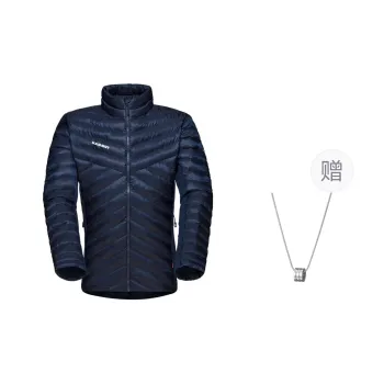MAMMUT Albula Puffer Jacket Unisex Deep Sea Blue Color With Free Necklace