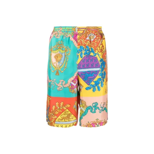 VERSACE Royalty Print Silk Twill Shorts