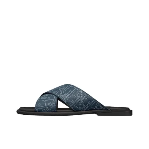 DIOR Alias Rubber Sole Slip Resistant Slide Slippers Men's Marine Blue