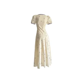 GLEE DIARY Short Sleeved Dress Women's Apricot