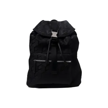 MCM Cubic Series Jacquard Nylon Backpack Small Size Men's Black