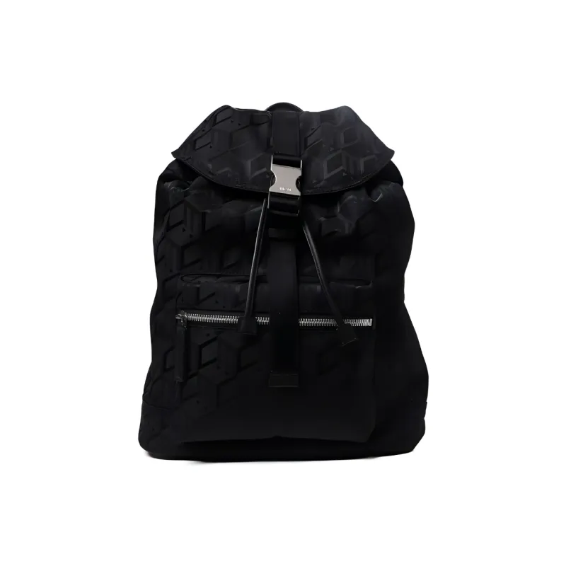 MCM Cubic Series Jacquard Nylon Backpack Small Size Men's Black-0