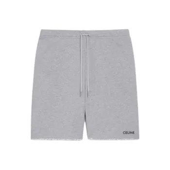 CELINE Men Moisture Wicking Casual Shorts In Cotton Fleece Gray