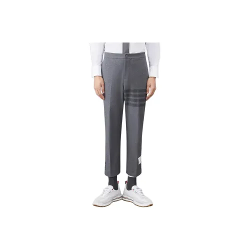 THOM BROWNE Mid rise Twill Tapered Trousers