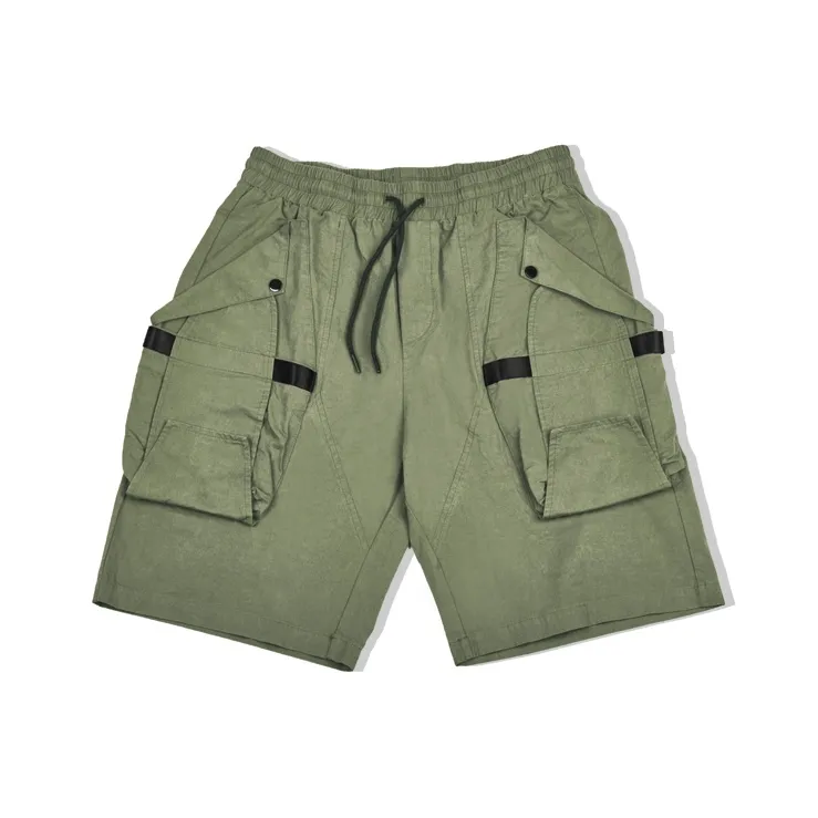 Ricky Tenko Loose Fit Shorts Unisex Army Green-0
