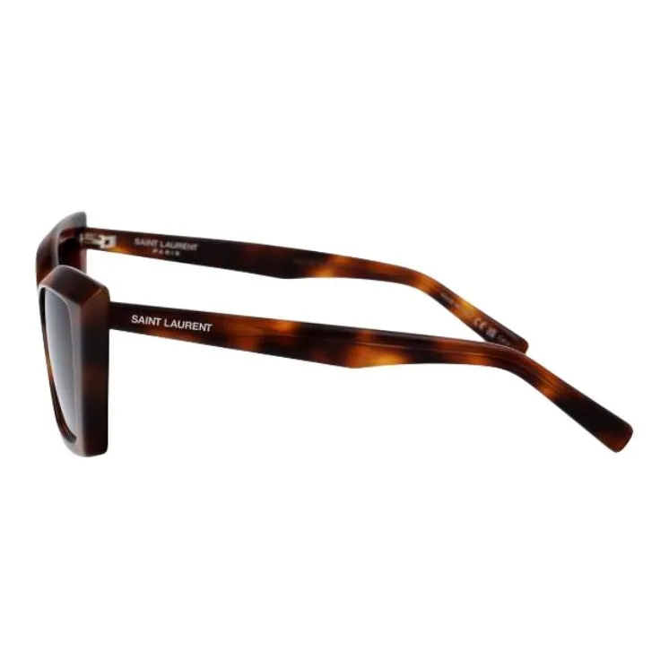 SAINT LAURENT Acetate Cat Eye Sunglasses Unisex Brown-3