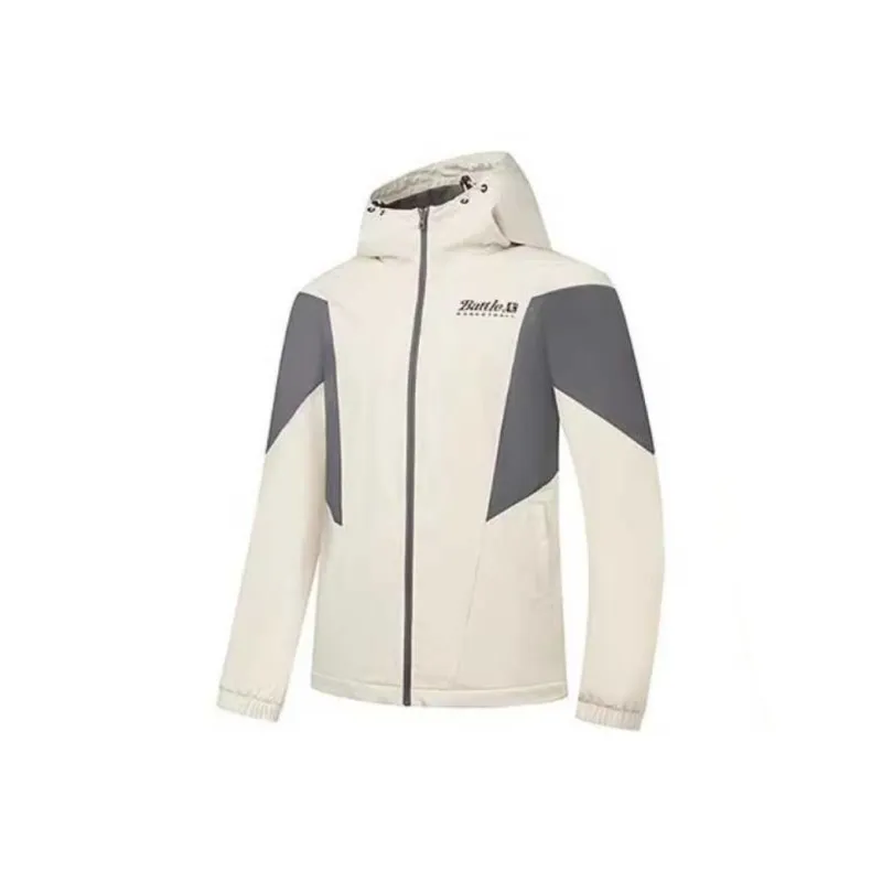 QIAODAN Trench Coat Men's Mountain Canvas White/Phantom Gray-0