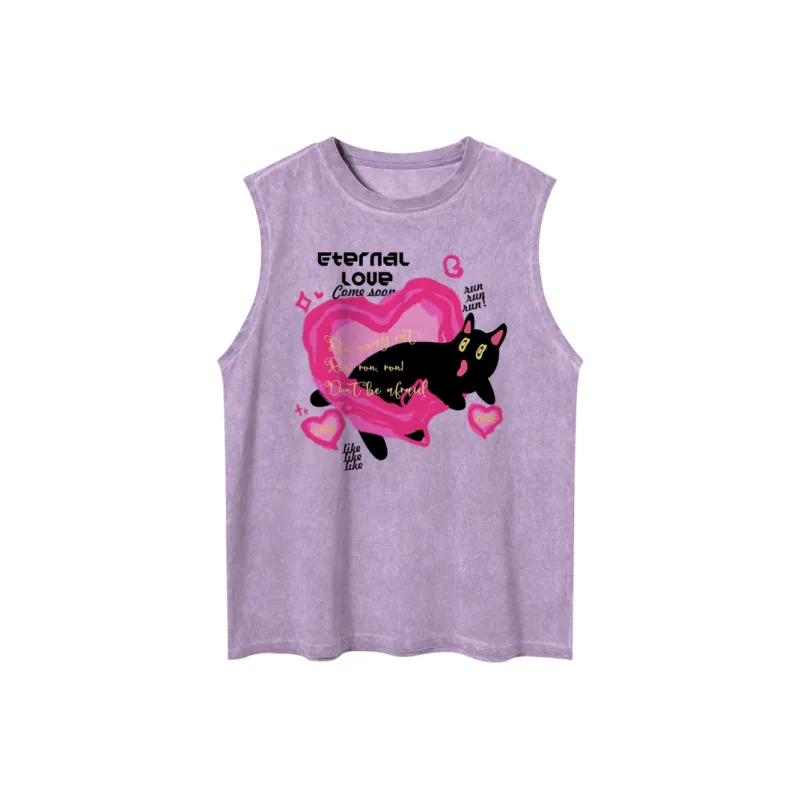 BONAS Fun Versatile Casual Print Loose Fit Tank Top Unisex-2