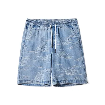 Cabbeen Denim Shorts Men's Sky Blue