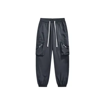 Jeep Large Pocket Lace-Up Elastic Waistband Elastic Cuff Casual Pants Unisex