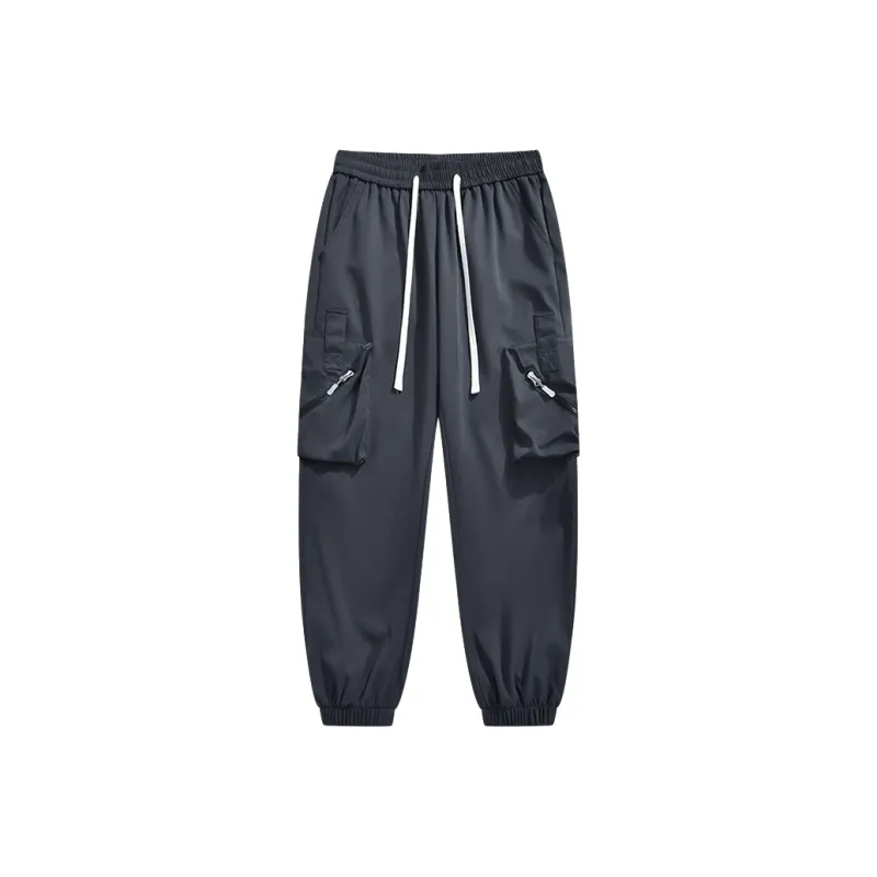 Jeep Large Pocket Lace Up Elastic Waistband Elastic Cuff Casual Pants Unisex-10