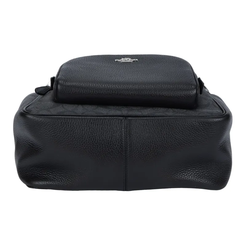 COACH Canvas With Leather Backpack Medium Size Unisex Black-3