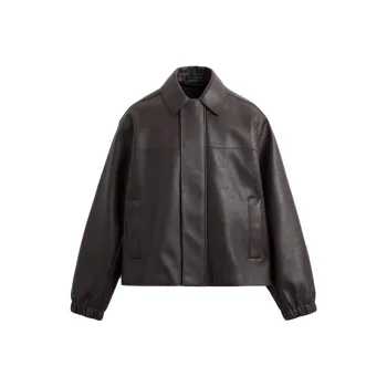 ZARA Leather Jacket Men's Bright Red