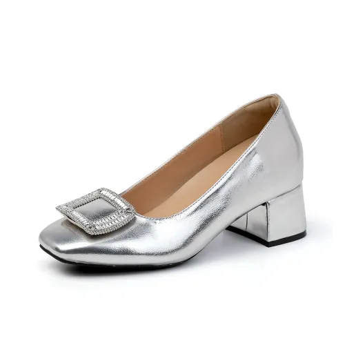 Zomila Chunky Heel High Heels Women's Silver