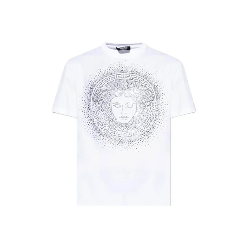 VERSACE Medusa Embellished Crewneck T Shirt-3