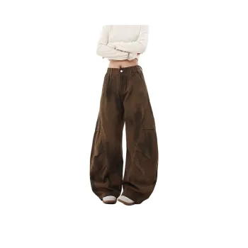 DJ.SPIRIT Casual Pants Unisex Brown
