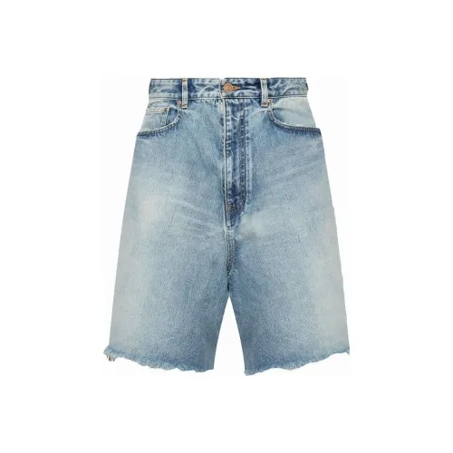 Balenciaga Denim Shorts Regular Fit Men's Blue