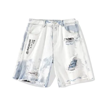 LAMLICKA Denim Shorts Unisex White