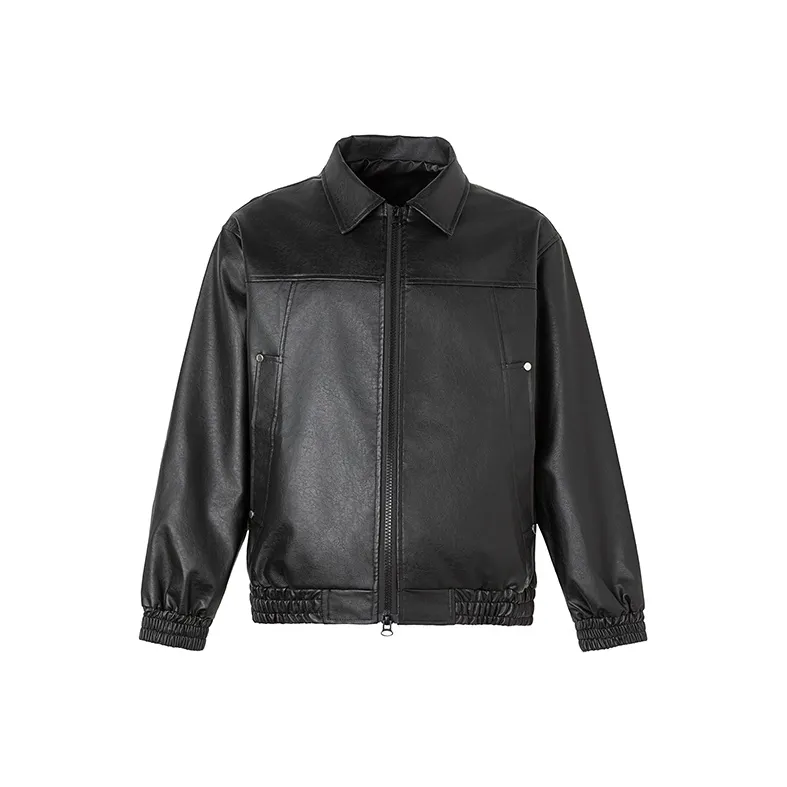 EYEUNDERSTAND Leather Jacket Unisex Black-0