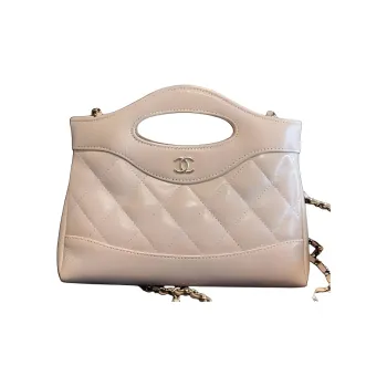 CHANEL Waxed Lambskin Shoulder Bag Crossbody Bag Handbag Mini Women's Milk Tea Champagne