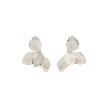 ZARA Iron, Epoxy Resin, Brass, Titanium Earrings Women's Silver