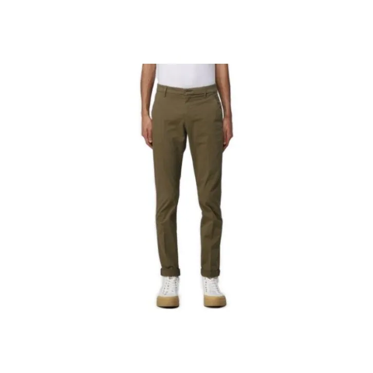 Dondup Mid Rise Straight Leg Trousers-0