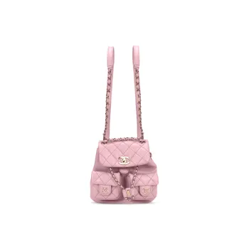 CHANEL Duma Grain Cow Leather Backpack Medium Size Women's Pink