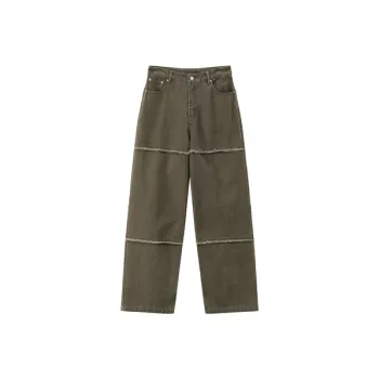 NO ONE ELSE Casual Pants Unisex Mustard Green