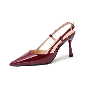 Lan Miao Slim Heel High Heels Women's Burgundy