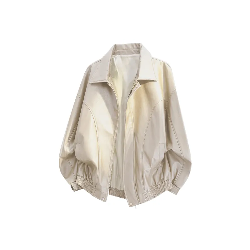 MARK WAFFLE Leather Jacket Unisex-4