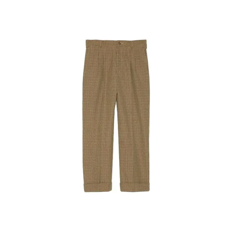 GUCCI Checkered Pleat Detailed Trousers-0