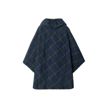Burberry Ekd Motif Check Pattern Hooded Poncho