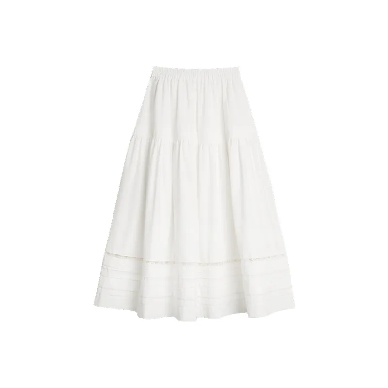 ELLE Casual Long Skirt Women's White-1