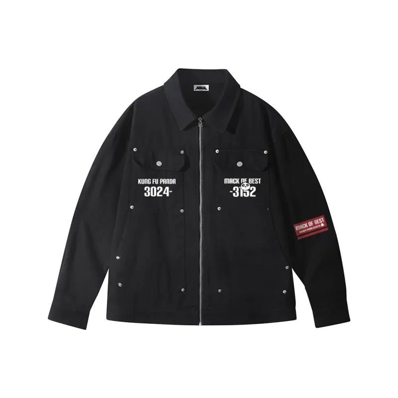 Kung Fu Panda Jackets Coats Unisex Black-0