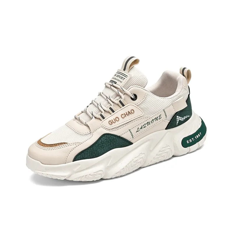 ATONGMU Cushioning, Slip Resistant, Abrasion Resistant, Height Increasing Low Top Chunky Sneakers Men's-4