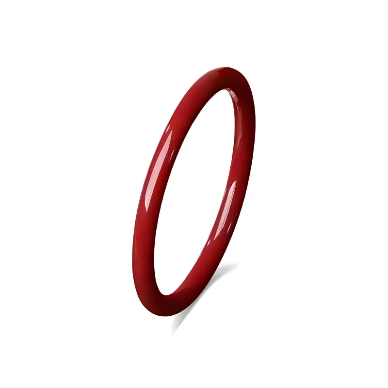 Xifeng Building Cinnabar Jade Bangles Women's-0