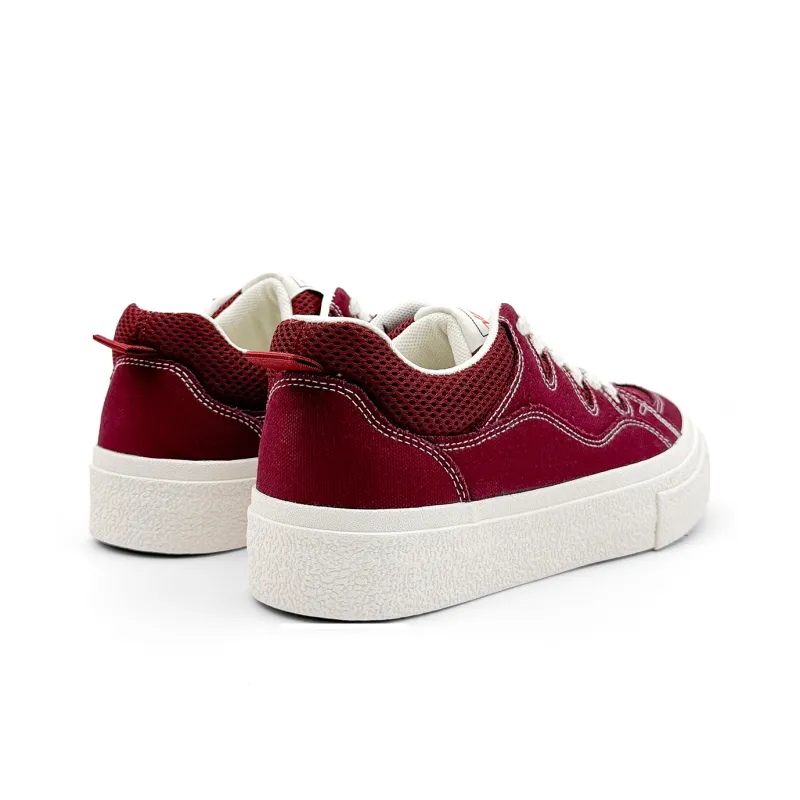 Mengsai Slip Resistant Cushioning Low Top Skateboard Shoes Men's Angora Red-5