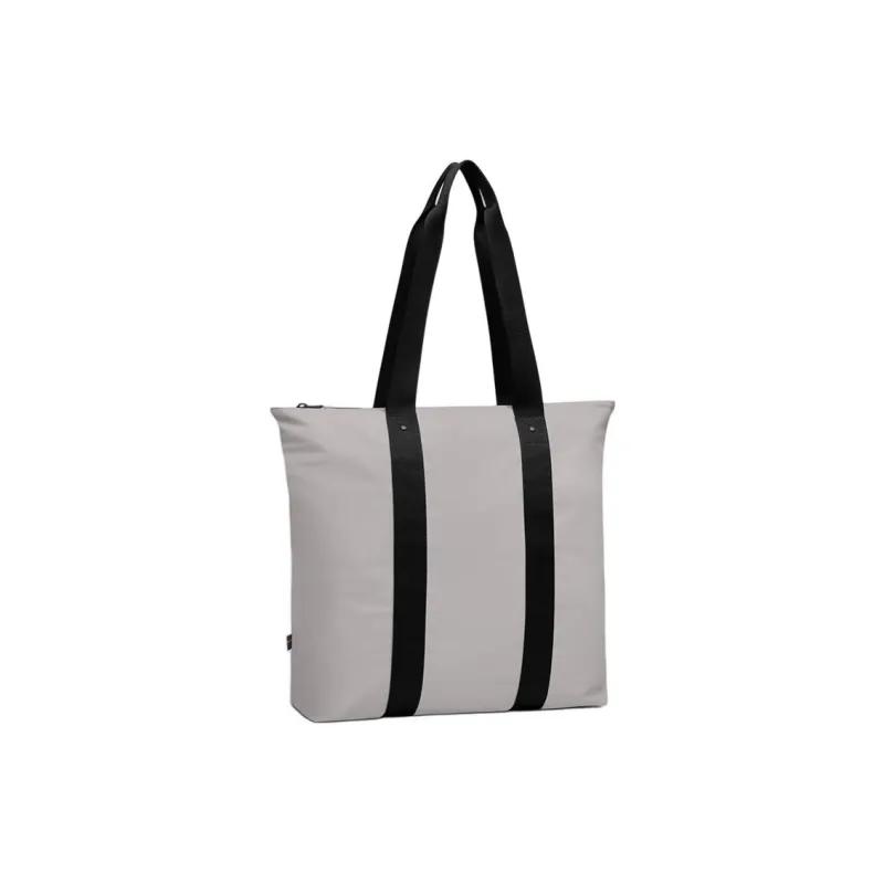 Gaston Luga Polyester Tote Bag, Shopping Bag, Handbag, Shoulder Bag Large Size Women's Elegant Black/Light Taupe-5