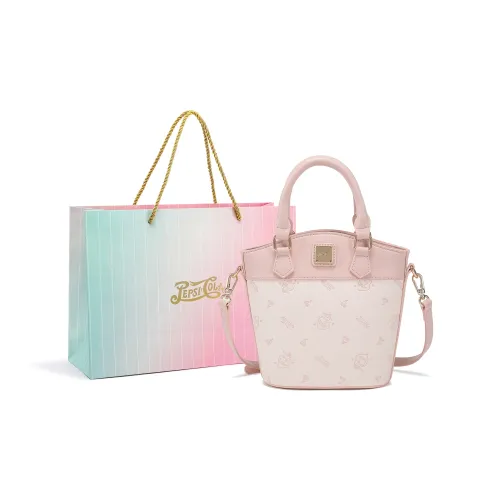 Pepsi PU Bucket Bag Shoulder Bag Crossbody Bag Handbag Regular Women's Cherry Blossom Pink/Fresh Green