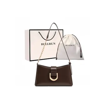 Bullrun Cow Split Leather Shoulder Bag Women's Wine Coffee