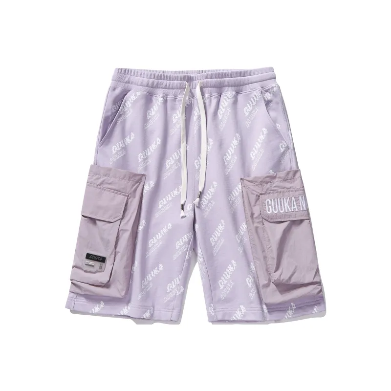 Guuka Cargo Shorts Unisex Purple-0
