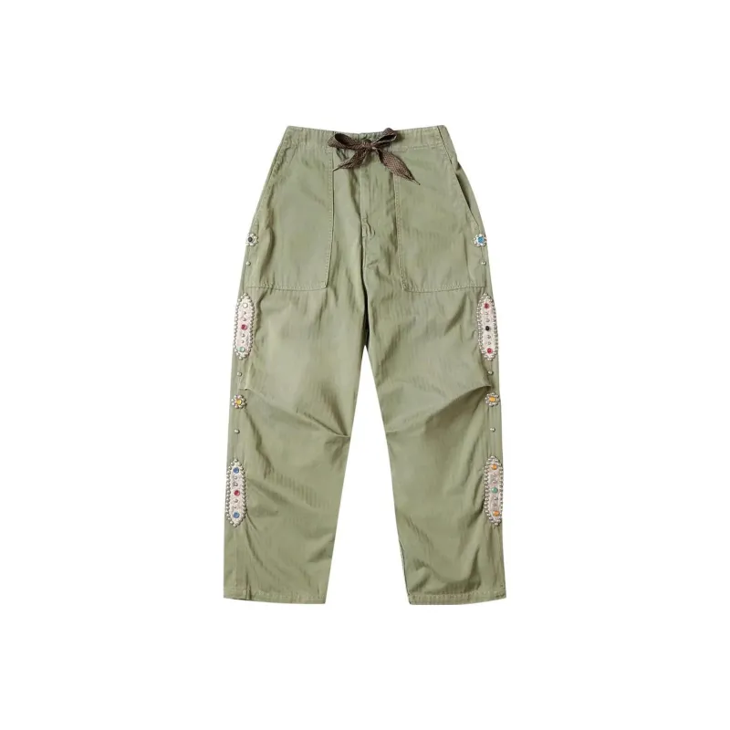 Kapital Sulfur Herringbone Easy Baker Pants Studsremake-0