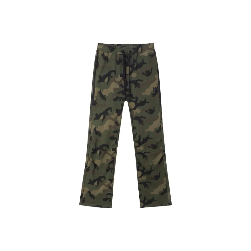 UNKNOWTAL Casual Pants Unisex Army Green Camouflage-0
