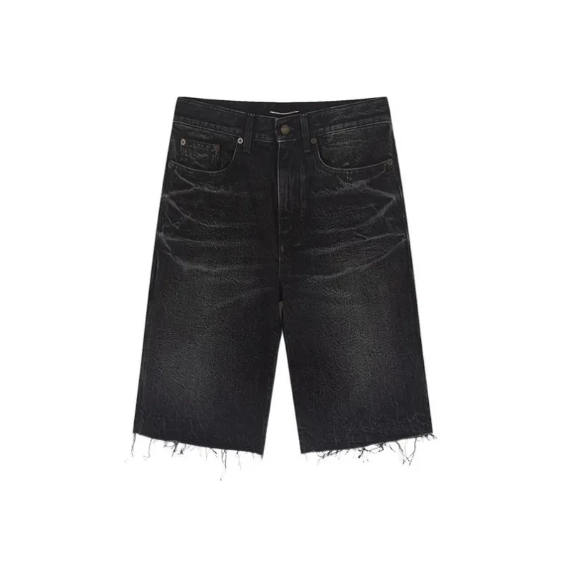 SAINT LAURENT Denim Shorts Men Black-0