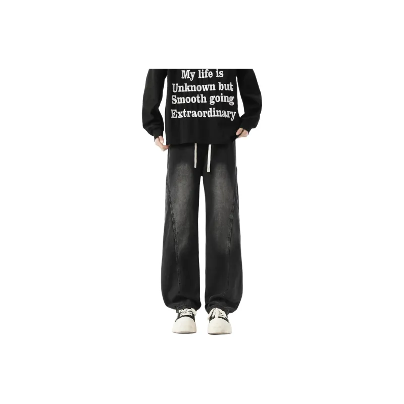 WARNING LIGHT Jeans Unisex Black-0