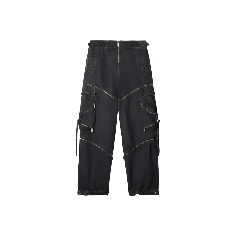 OFF WHITE Zip Detailed Cargo Jeans-0