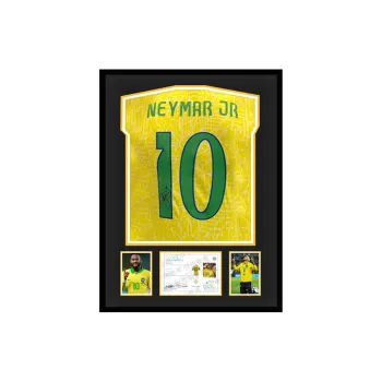 Three For Brazil National Team Jersey EM Certificate, Deluxe Mounting, Outer Frame Approx. 65x85cm Unisex
