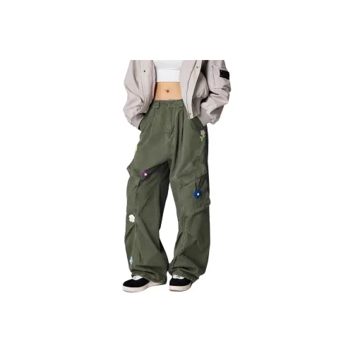 SOCKKEY Cargo Pants Unisex Army Green