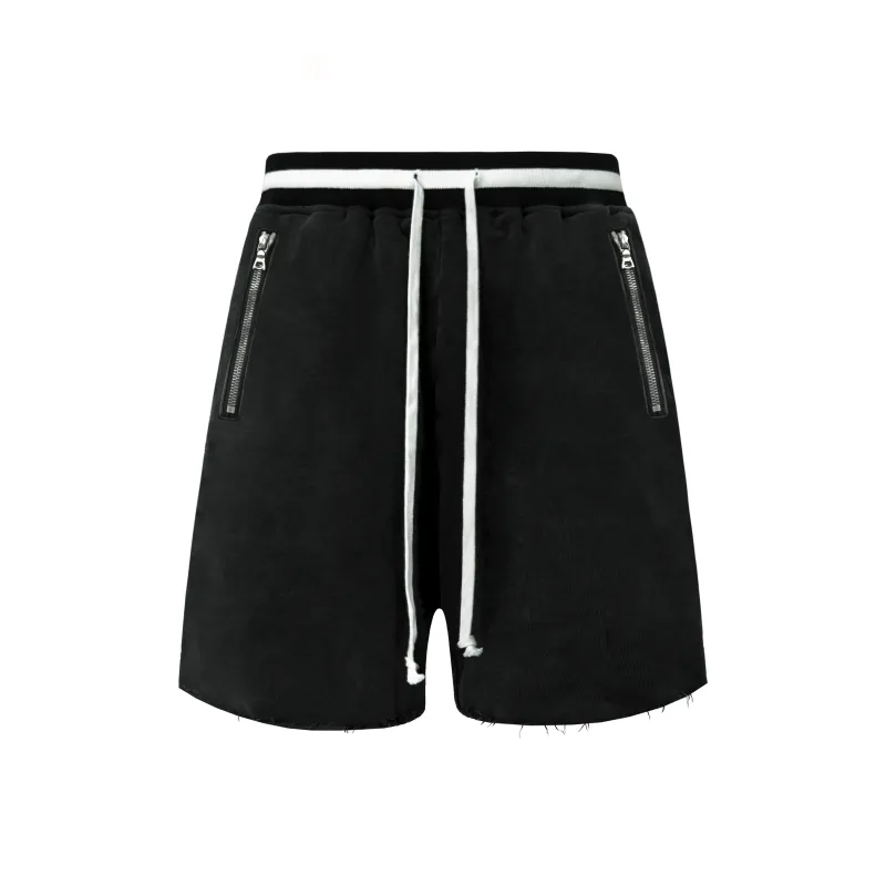 Askyurself Casual Shorts Unisex Washed Black-0